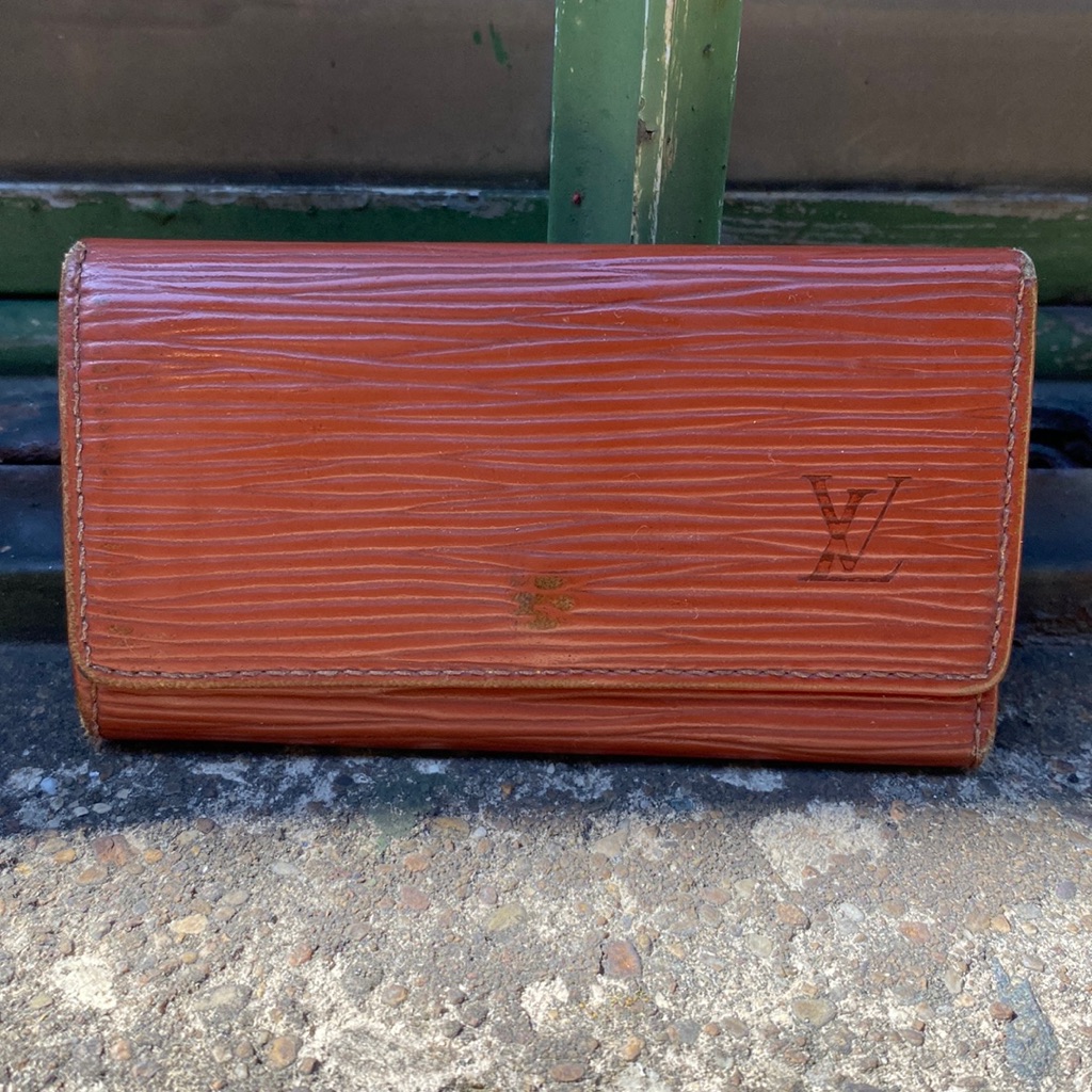 Louis Vuitton Key Holder Epi Dark Camel Color 4 Key